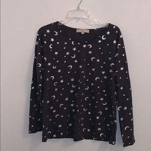 LOFT Stars and Moon Long Sleeve Shirt Medium